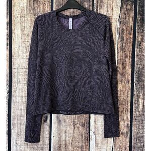 Lululemon Swiftly Tech LS 2.0 Race Water Surface Black Granite / Purple Sz 12